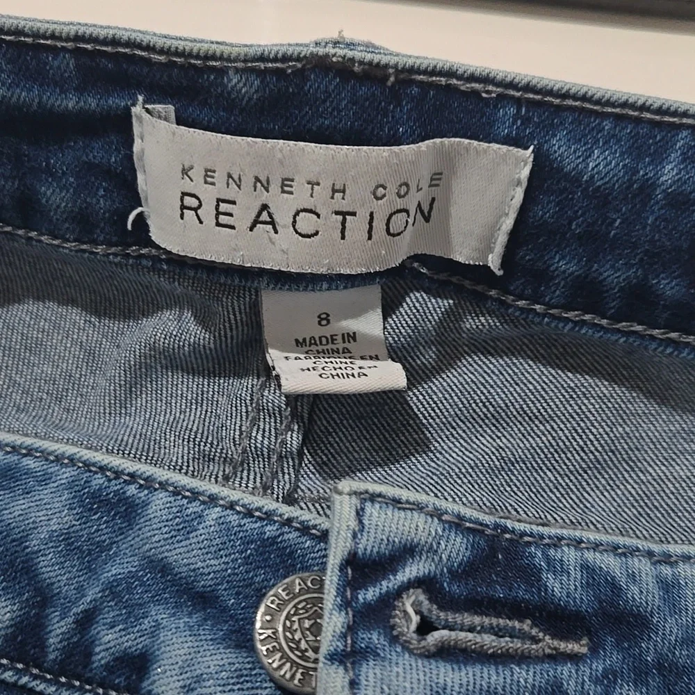 Kenneth Cole Reaction ankle cropped skinny blue jeans size 8